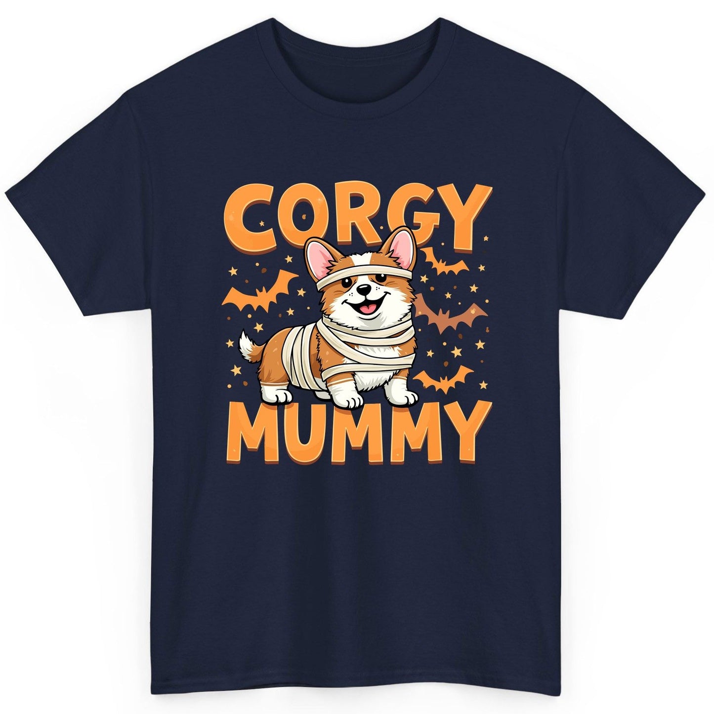 Corgy Mummy corgi T-Shirt Navy product mockup