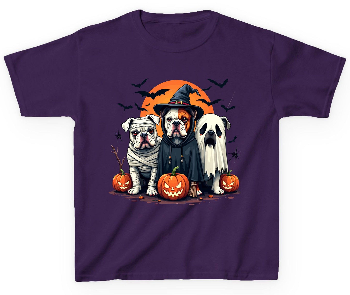 Halloween Bulldogs Costumes Halloween bulldogs Youth T-Shirt Purple product mockup