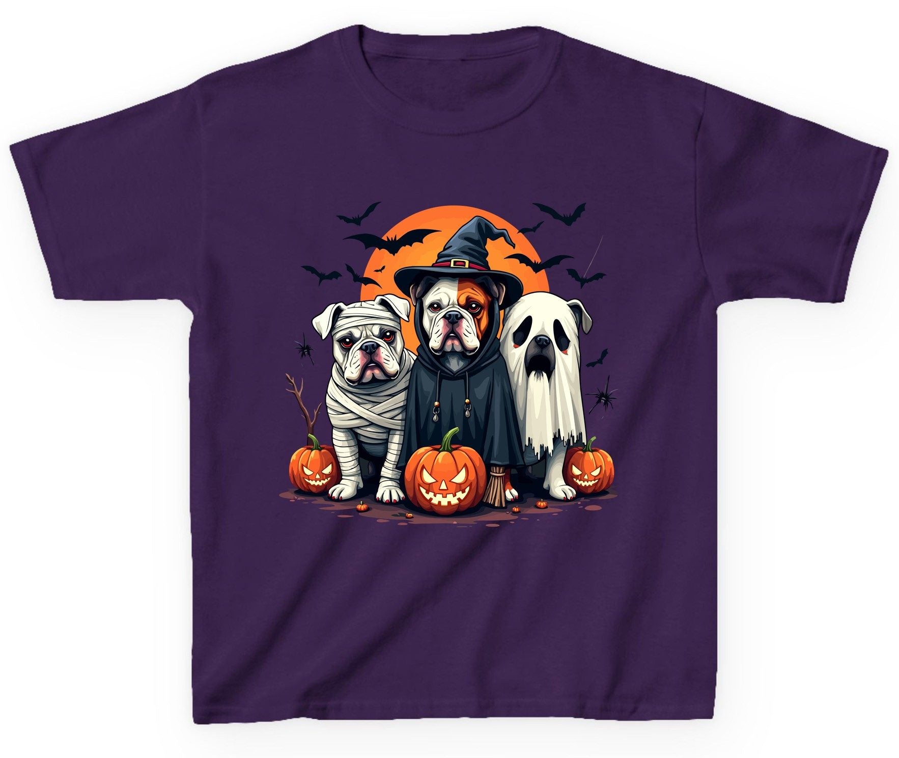 Halloween Bulldogs Costumes Halloween bulldogs Youth T-Shirt Purple product mockup