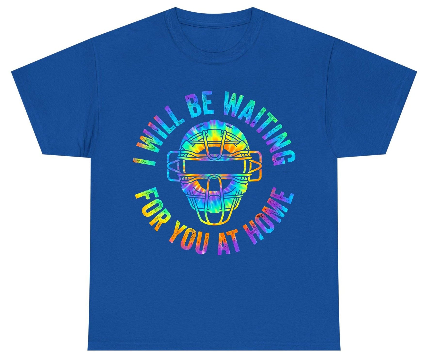 I Will Be Waiting for You at Home baseball catcher Youth T-Shirt Royal product mockup