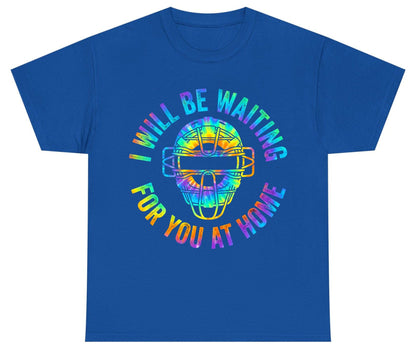 I Will Be Waiting for You at Home baseball catcher Youth T-Shirt Royal product mockup