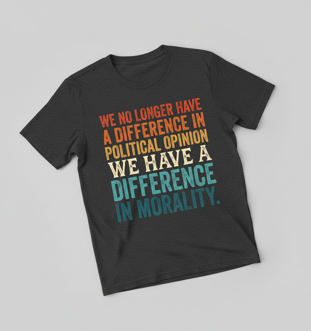 Difference In Morality Political Quote T-Shirt - Dark Heather