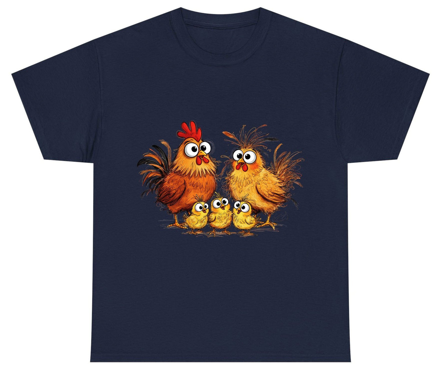 Funny Chicken Family chicken family Youth T-Shirt Navy product mockup
