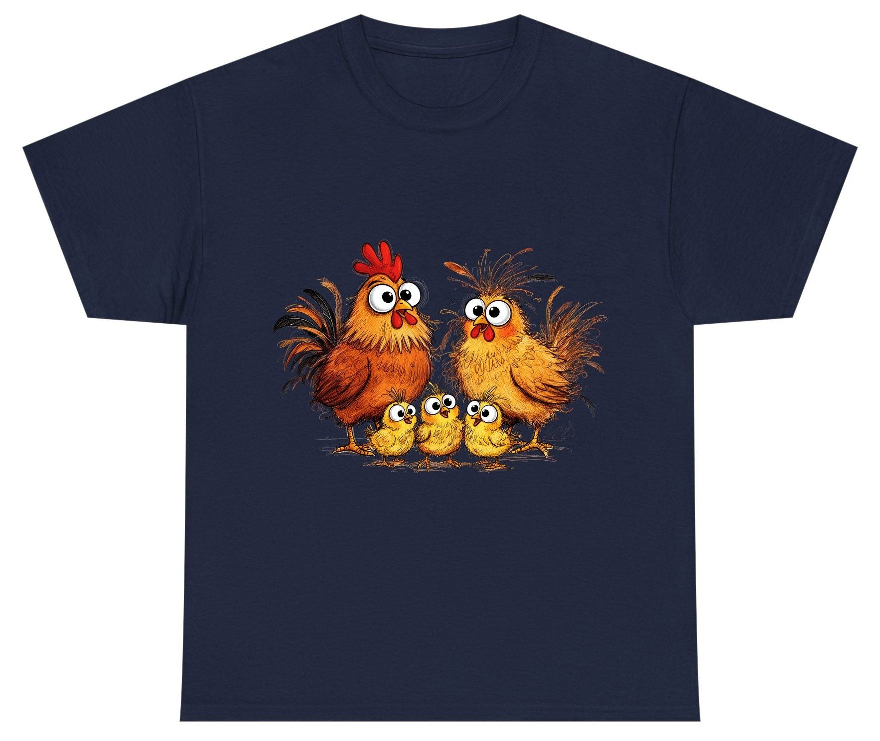 Funny Chicken Family chicken family Youth T-Shirt Navy product mockup