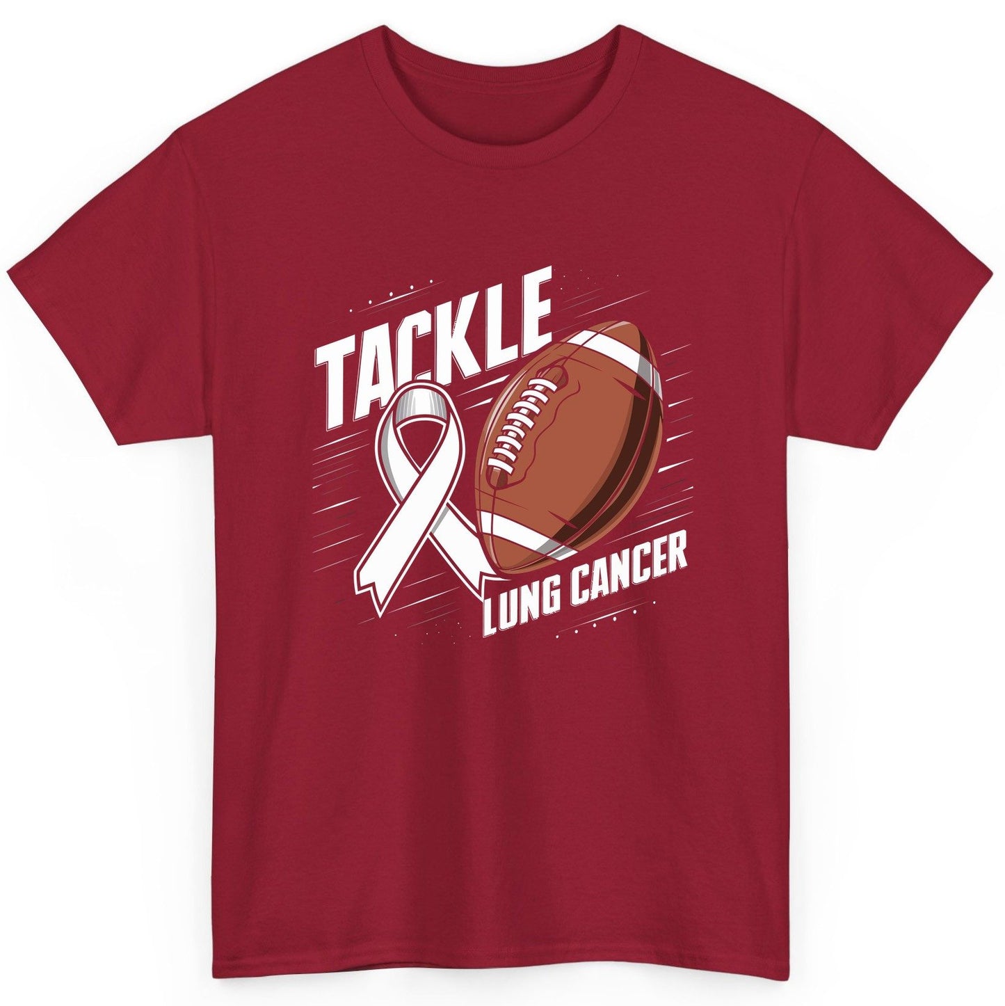 Tackle Lung Cancer lung cancer awareness T-Shirt Cardinal Red product mockup