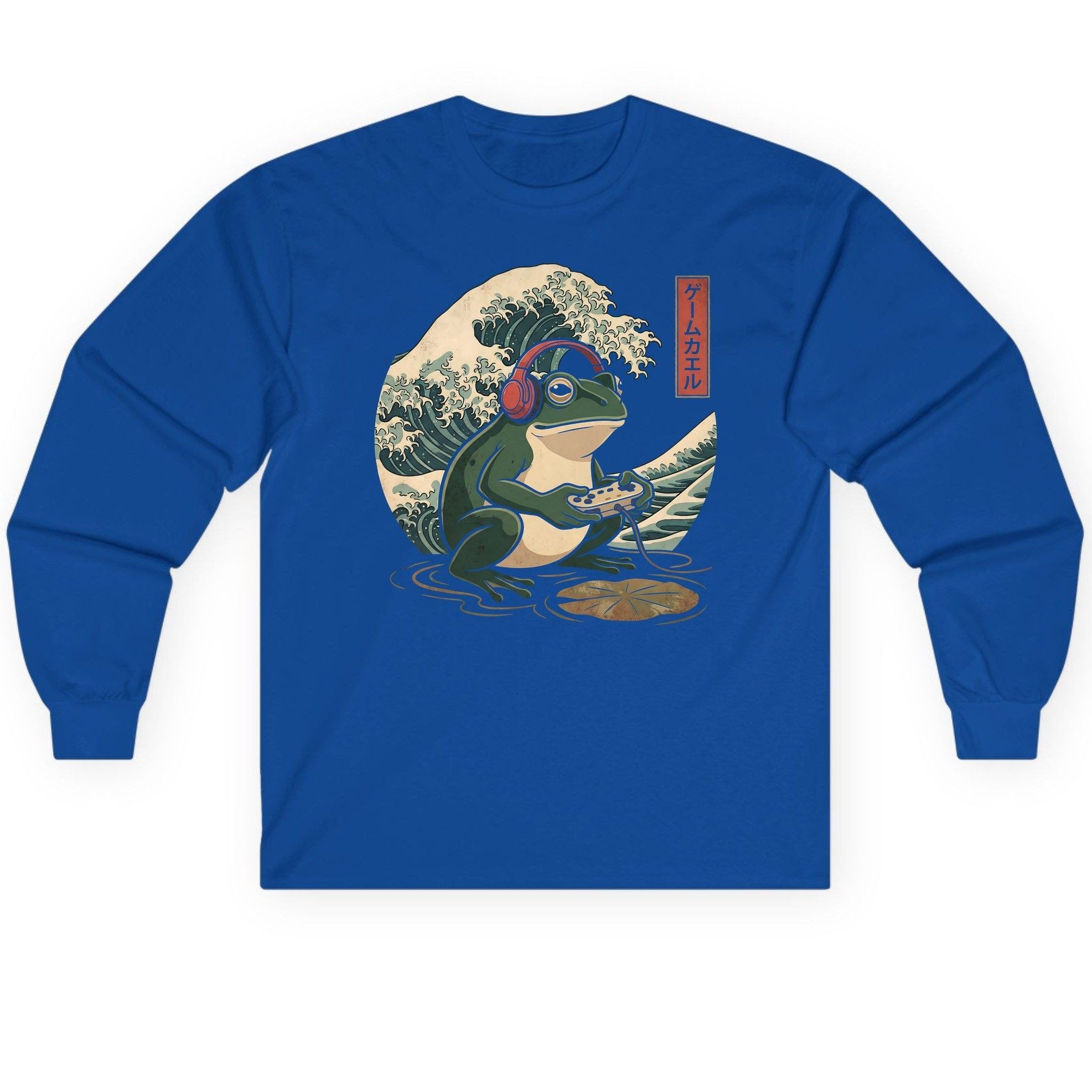 ゲームカエル gamer frog Long Sleeve Tee Royal product mockup