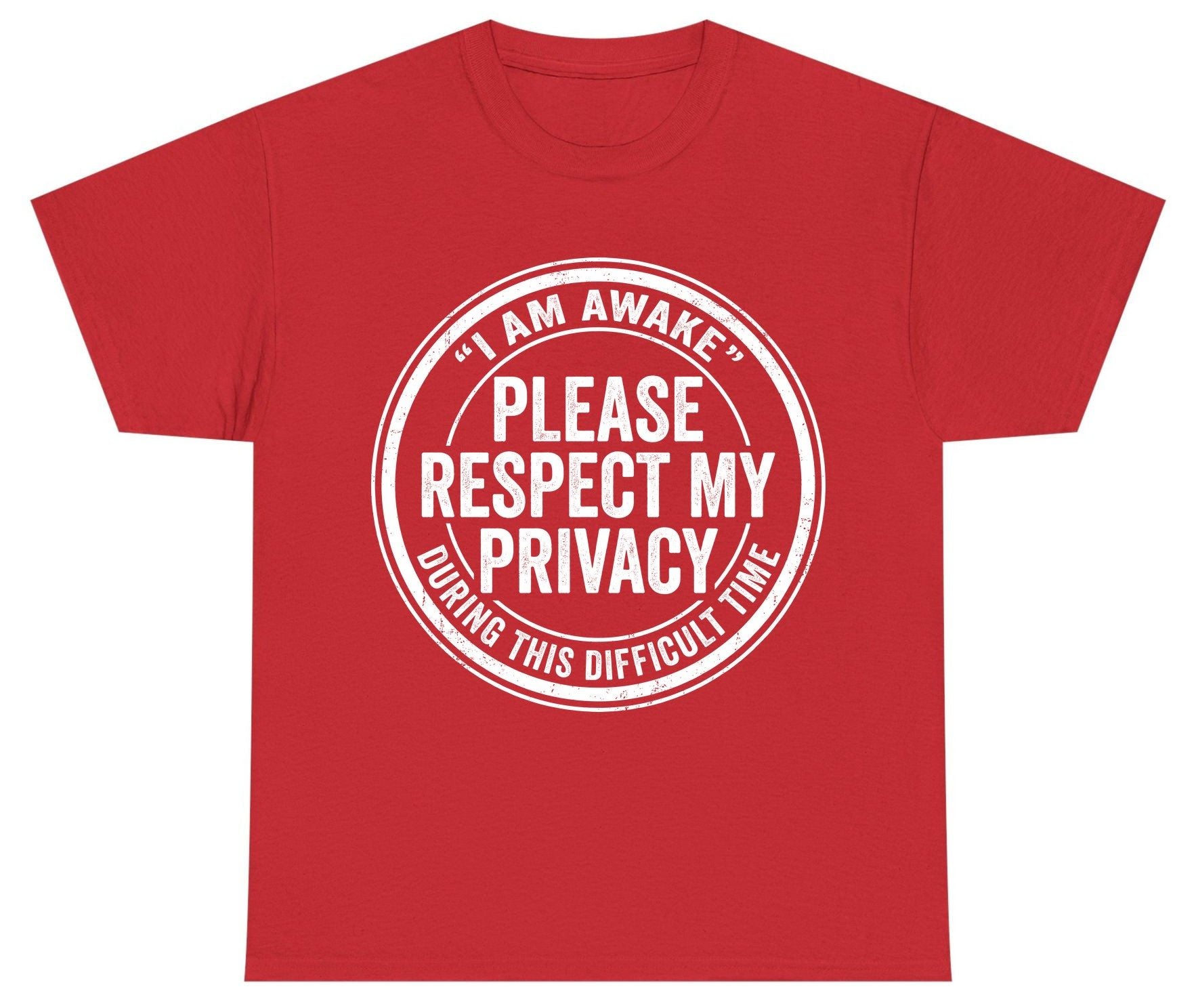 I Am Awake Please Respect My Privacy During This Difficult Time sarcastic humor Youth T-Shirt Red product mockup