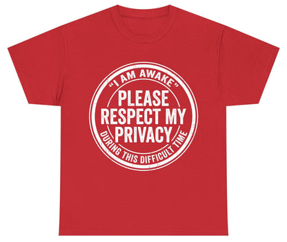 I Am Awake Please Respect My Privacy During This Difficult Time sarcastic humor Youth T-Shirt Red product mockup