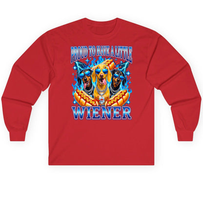 Proud to Have a Little Wiener dachshund dogs Long Sleeve Tee Red product mockup