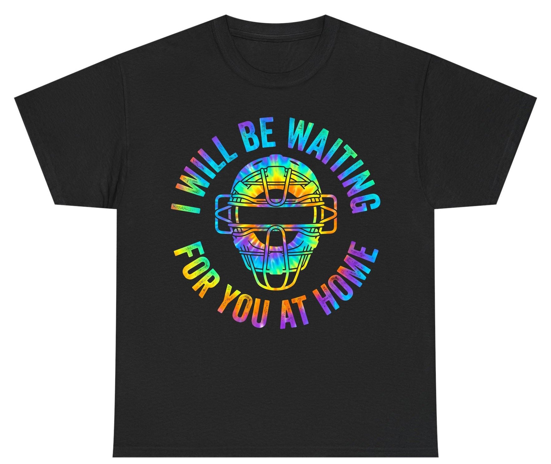 I Will Be Waiting for You at Home baseball catcher Youth T-Shirt Black product mockup