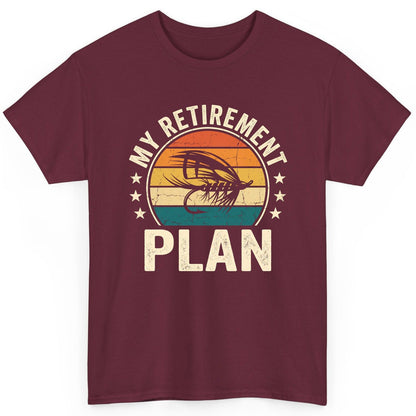 My Retirement Plan fly fishing T-Shirt Maroon product mockup