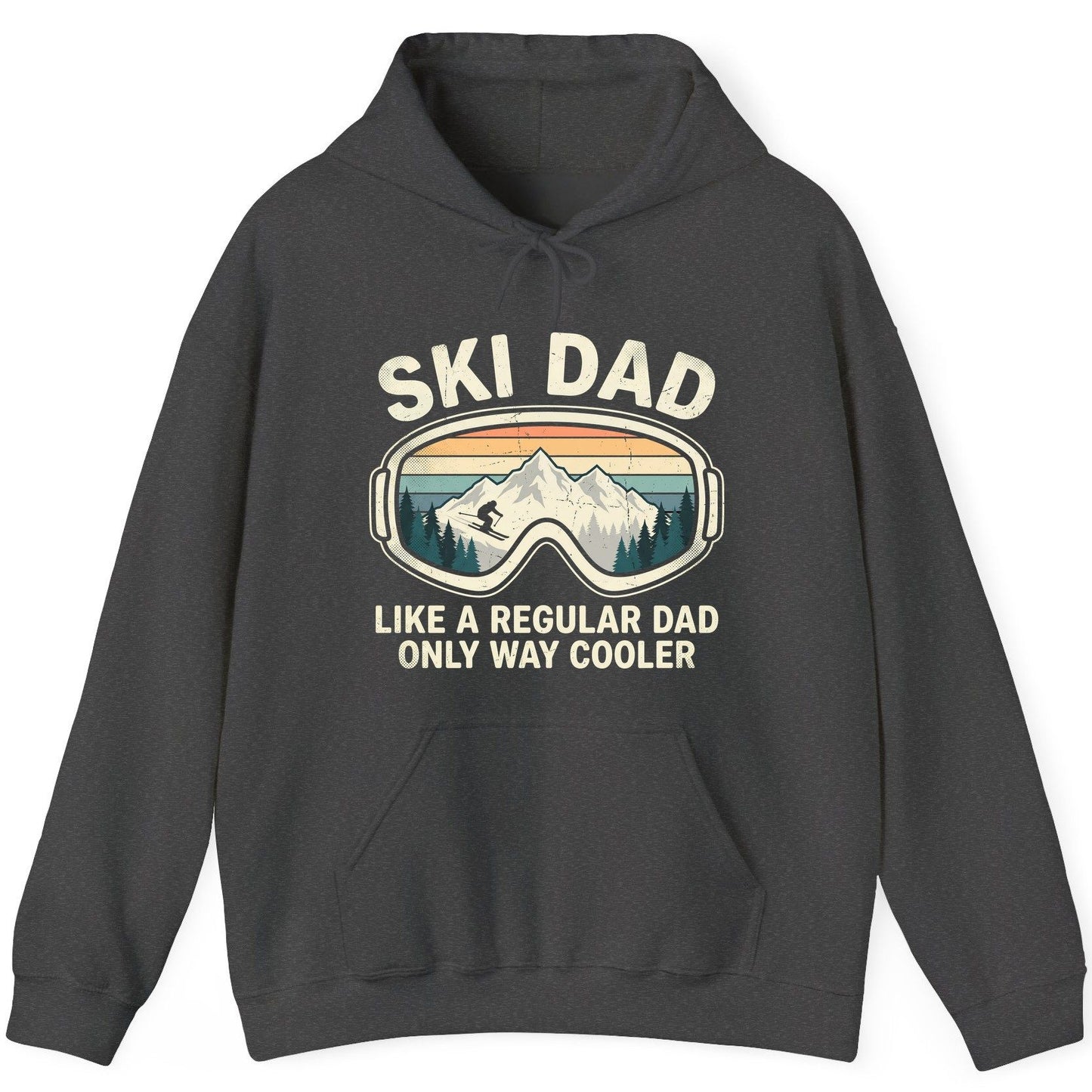 Ski Dad Like a Regular Dad Only Way Cooler skiing Hoodie Dark Heather product mockup
