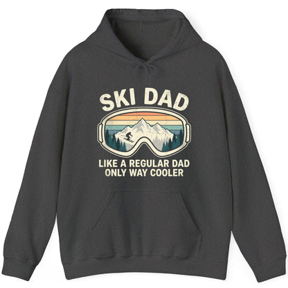 Ski Dad Like a Regular Dad Only Way Cooler skiing Hoodie Dark Heather product mockup