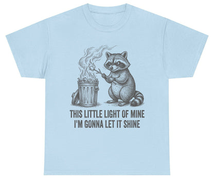 THIS LITTLE LIGHT OF MINE I'M GONNA LET IT SHINE Raccoon Youth T-Shirt Light Blue product mockup