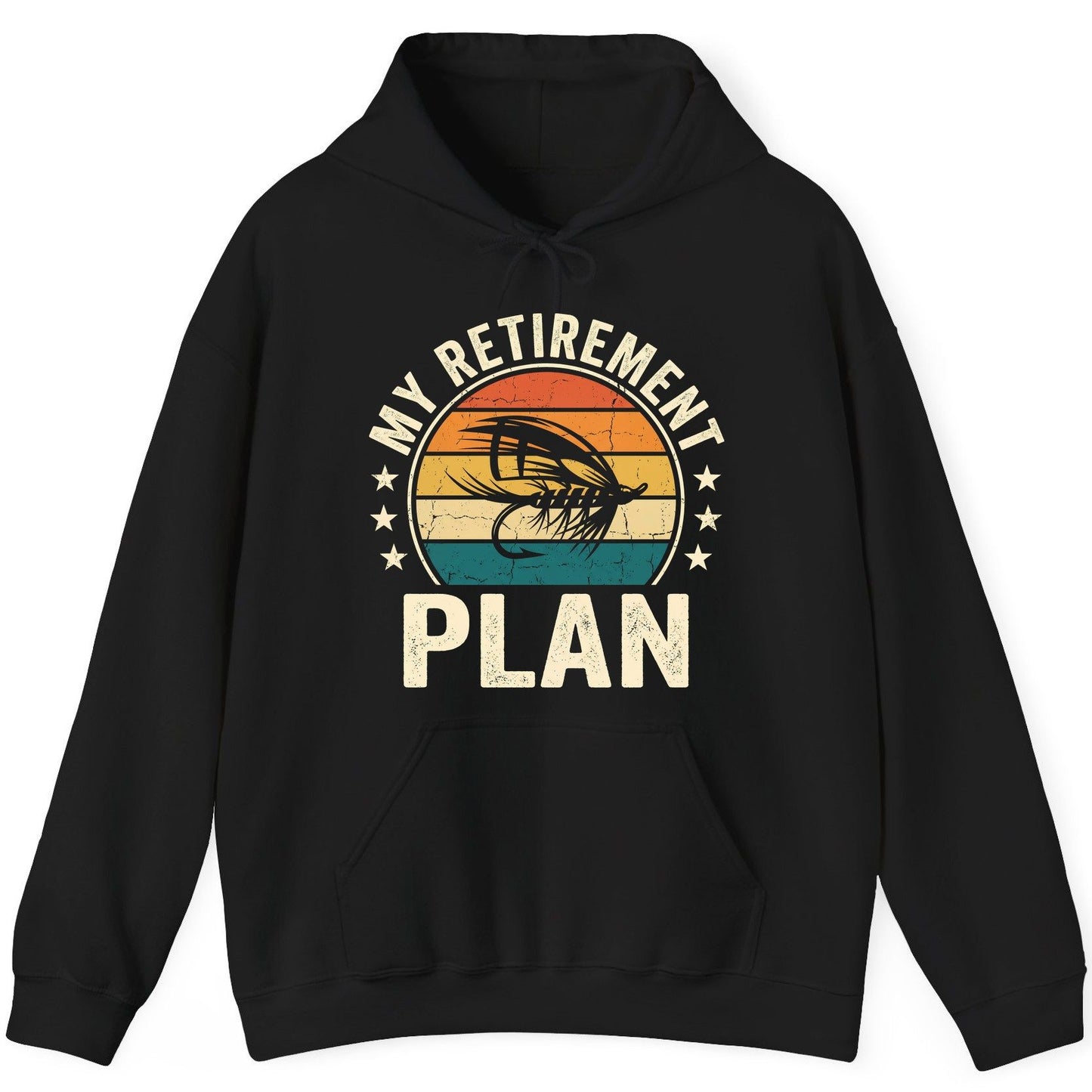 My Retirement Plan fly fishing Hoodie Black product mockup