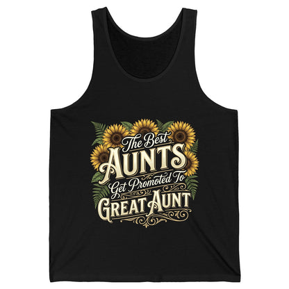 The Best AUNTS Get Promoted to GREAT AUNT Retro Tank Top - product mockup - Black