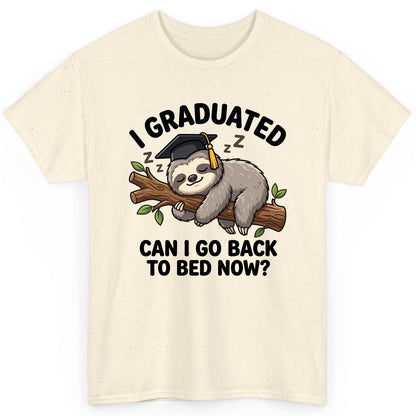 I Graduated Funny Sloth T-Shirt - product mockup - Natural