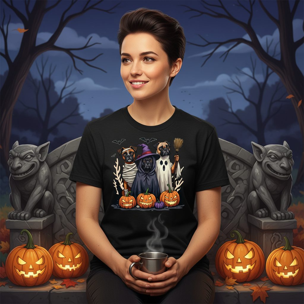 Halloween Dogs in Costume Halloween dogs T-Shirt Black lifestyle mockup