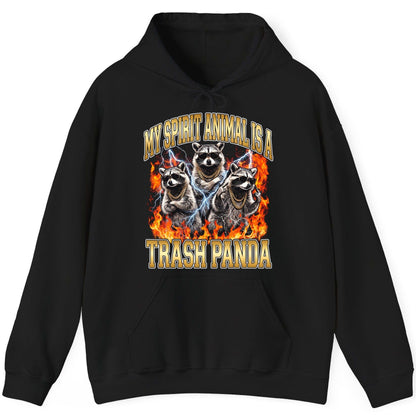 My Spirit Animal Is a Trash Panda raccoon Hoodie Black product mockup