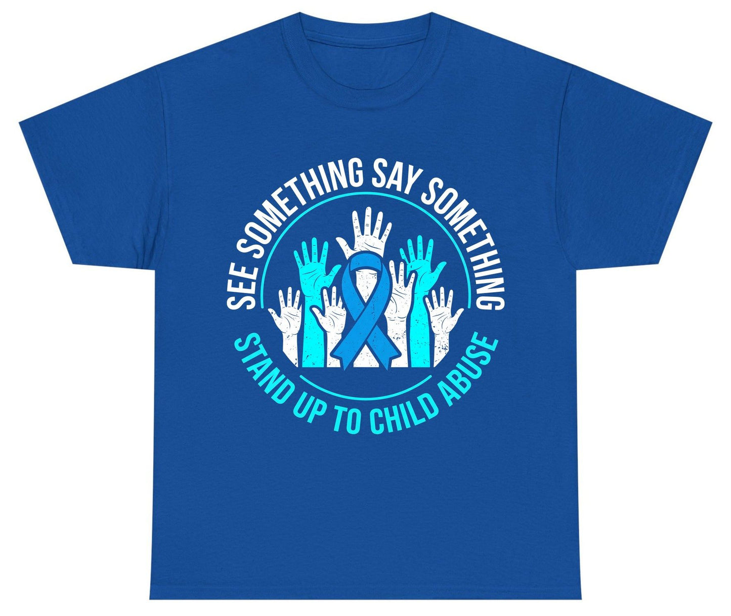 See Something Say Something Stand Up to Child Abuse Youth T-Shirt - product mockup - Royal