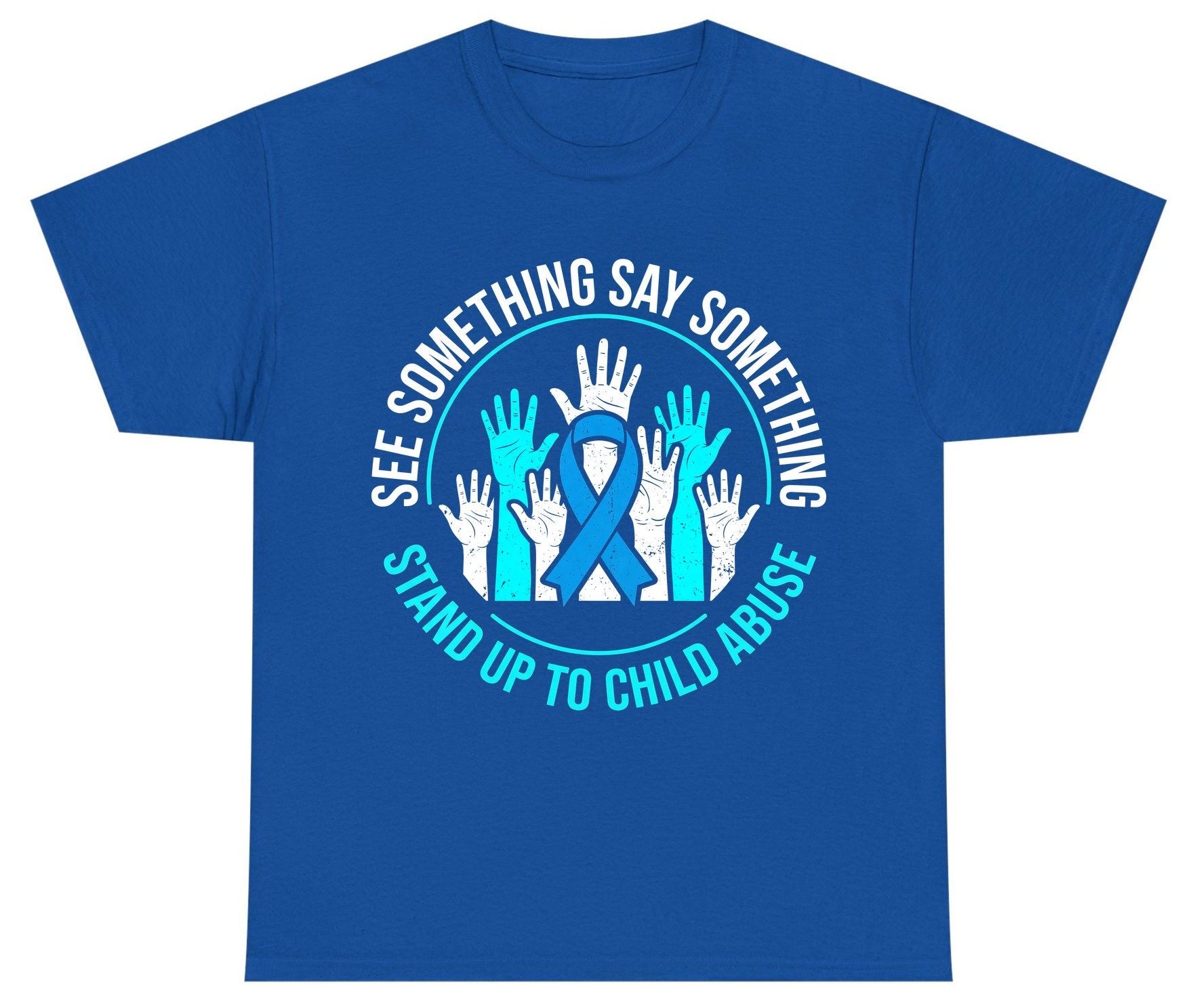 See Something Say Something Stand Up to Child Abuse Youth T-Shirt - product mockup - Royal