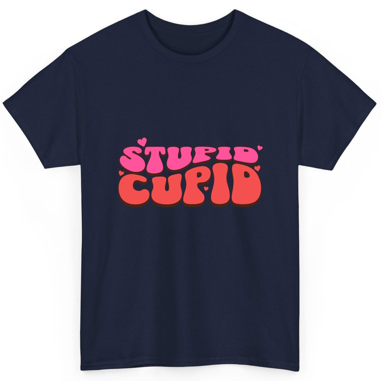 Stupid Cupid anti-Valentine's Day T-Shirt Navy product mockup
