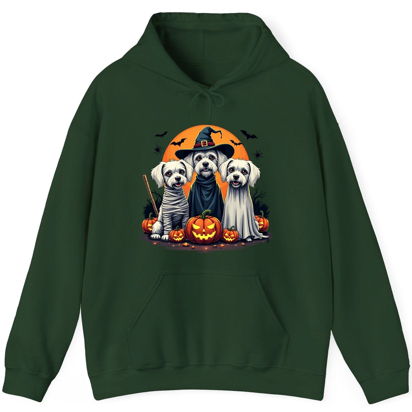 Halloween Dogs Costumes Halloween dogs Hoodie Forest Green product mockup