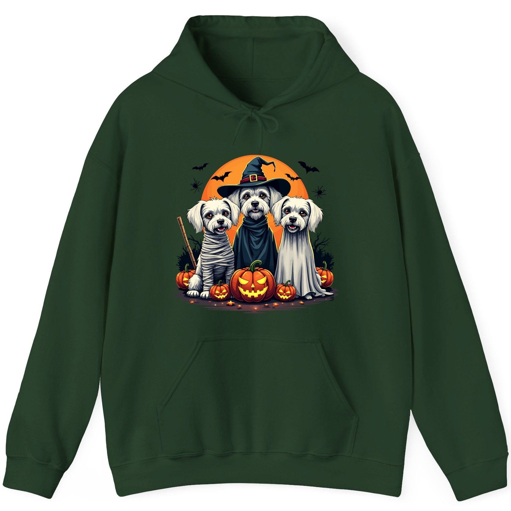 Halloween Dogs Costumes Halloween dogs Hoodie Forest Green product mockup