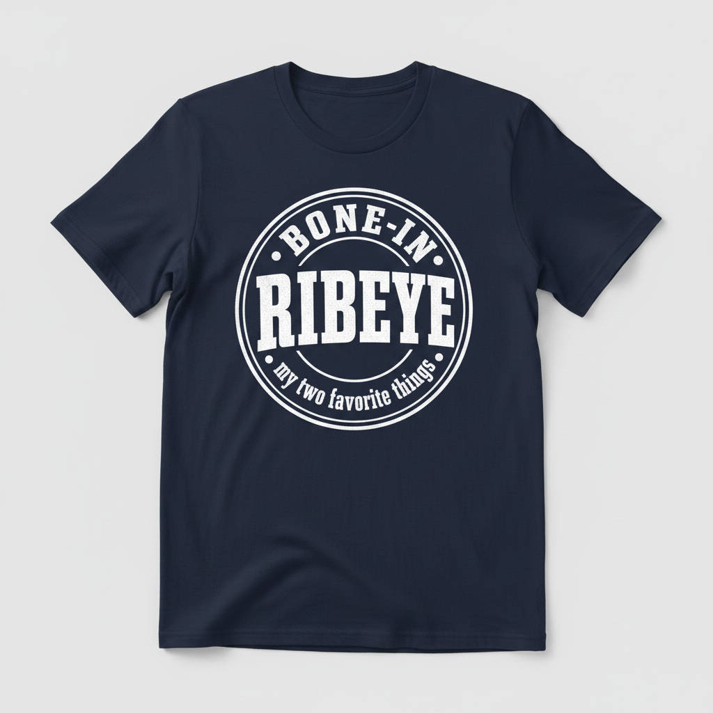 Bone-In Ribeye My Two Favorite Things T-Shirt - Navy