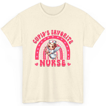 Cupid's Favorite Nurse nurse T-Shirt Natural product mockup