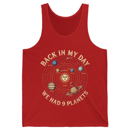 Back in My Day We Had 9 Planets solar system Tank Top Red product mockup