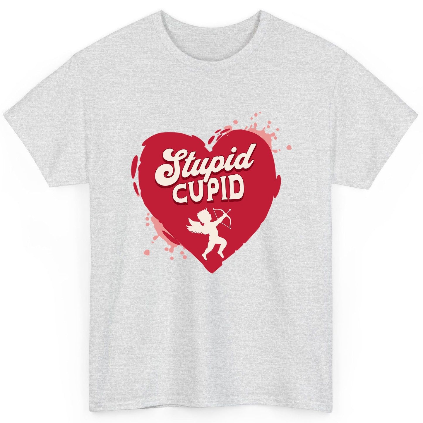 Stupid Cupid anti-Valentine's Day T-Shirt Ash product mockup
