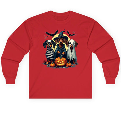 Dachshund Halloween Costumes dachshunds Long Sleeve Tee Red product mockup