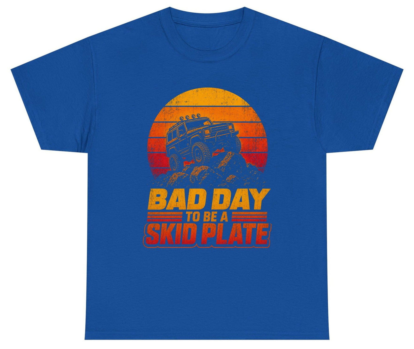 Bad Day to Be a Skid Plate Funny Off-Roading Youth T-Shirt - product mockup - Royal