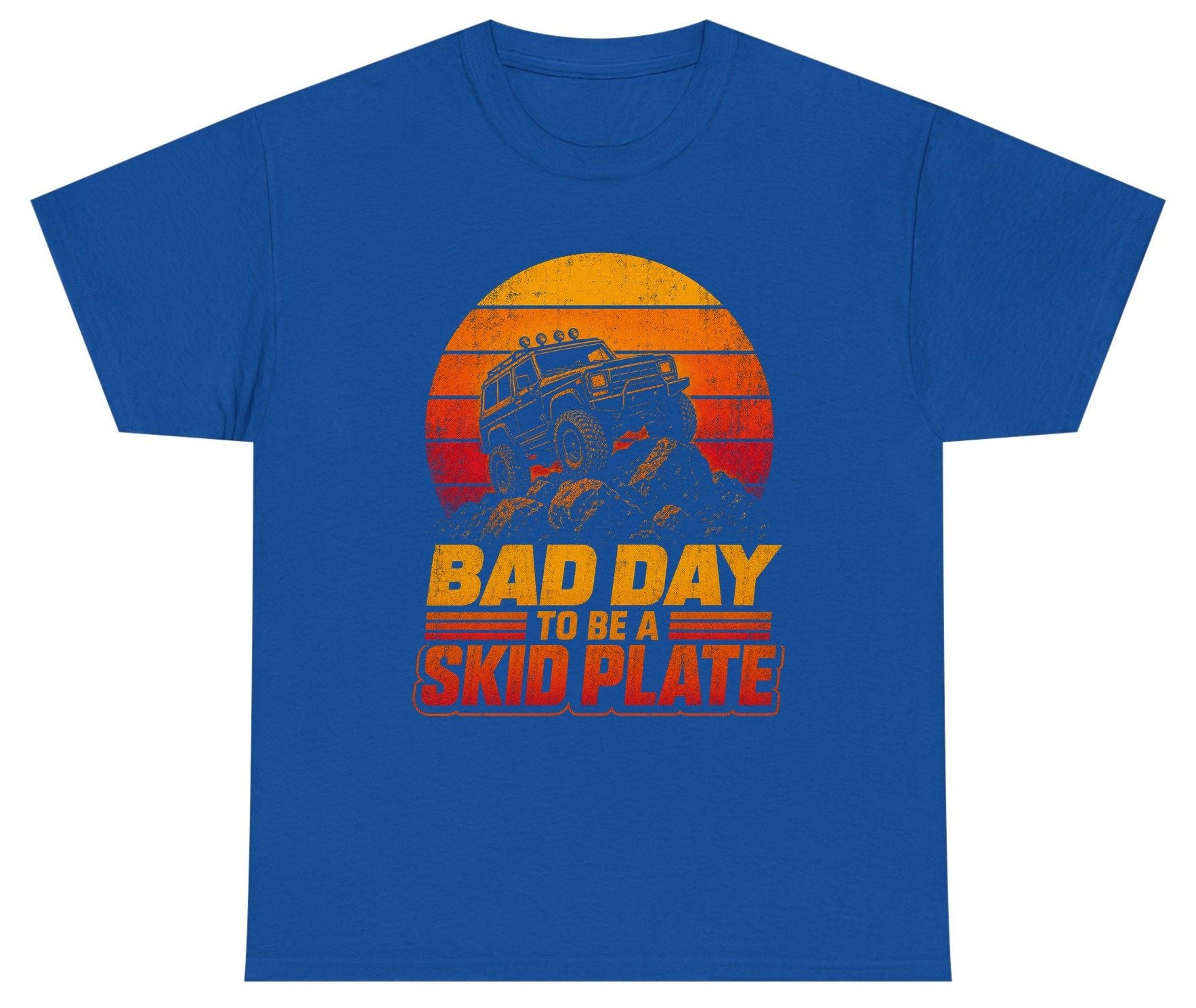 Bad Day to Be a Skid Plate Funny Off-Roading Youth T-Shirt - product mockup - Royal