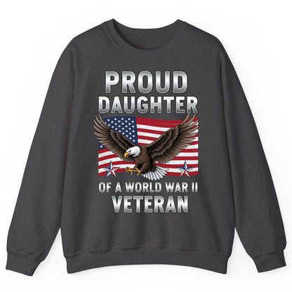 Proud Daughter of a World War Ii Veteran wwii veteran family Sweatshirt Dark Heather product mockup