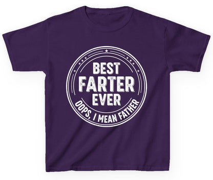 Best Farter Ever Oops, I Mean Father fatherhood Youth T-Shirt Purple product mockup