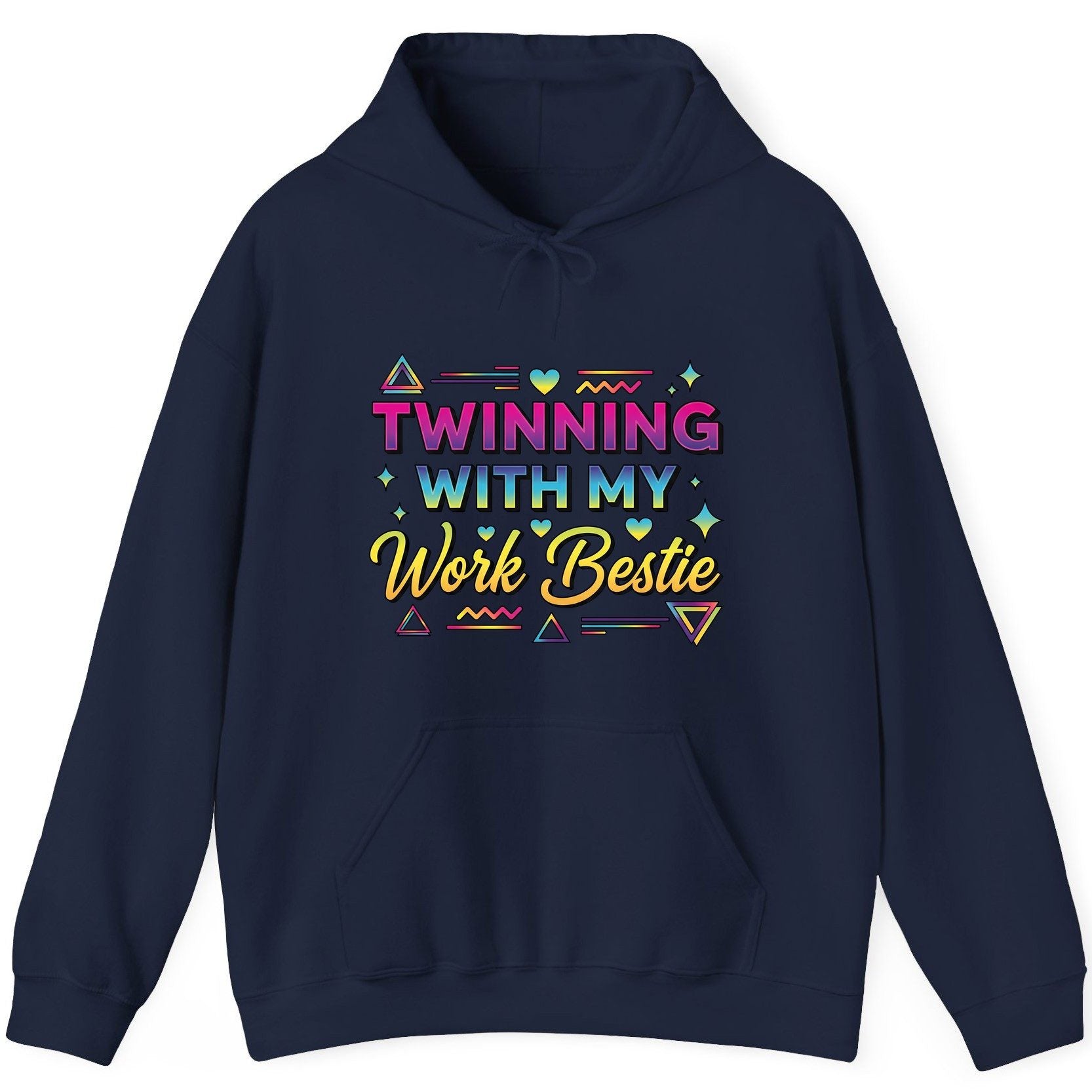 Twinning with My Work Bestie work bestie Hoodie Navy product mockup