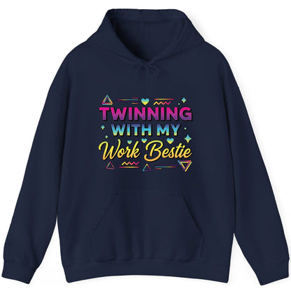 Twinning with My Work Bestie work bestie Hoodie Navy product mockup