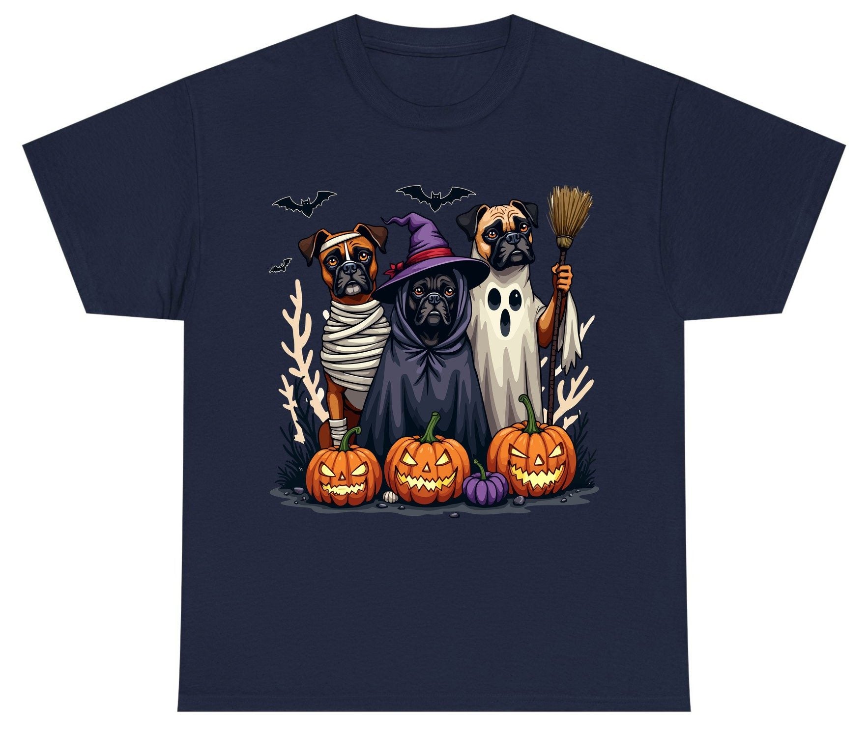 Halloween Dogs in Costume Halloween dogs Youth T-Shirt Navy product mockup