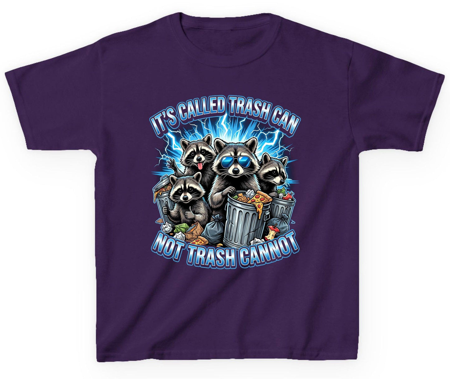 It's Called Trash Can Not Trash Cannot raccoons Youth T-Shirt Purple product mockup