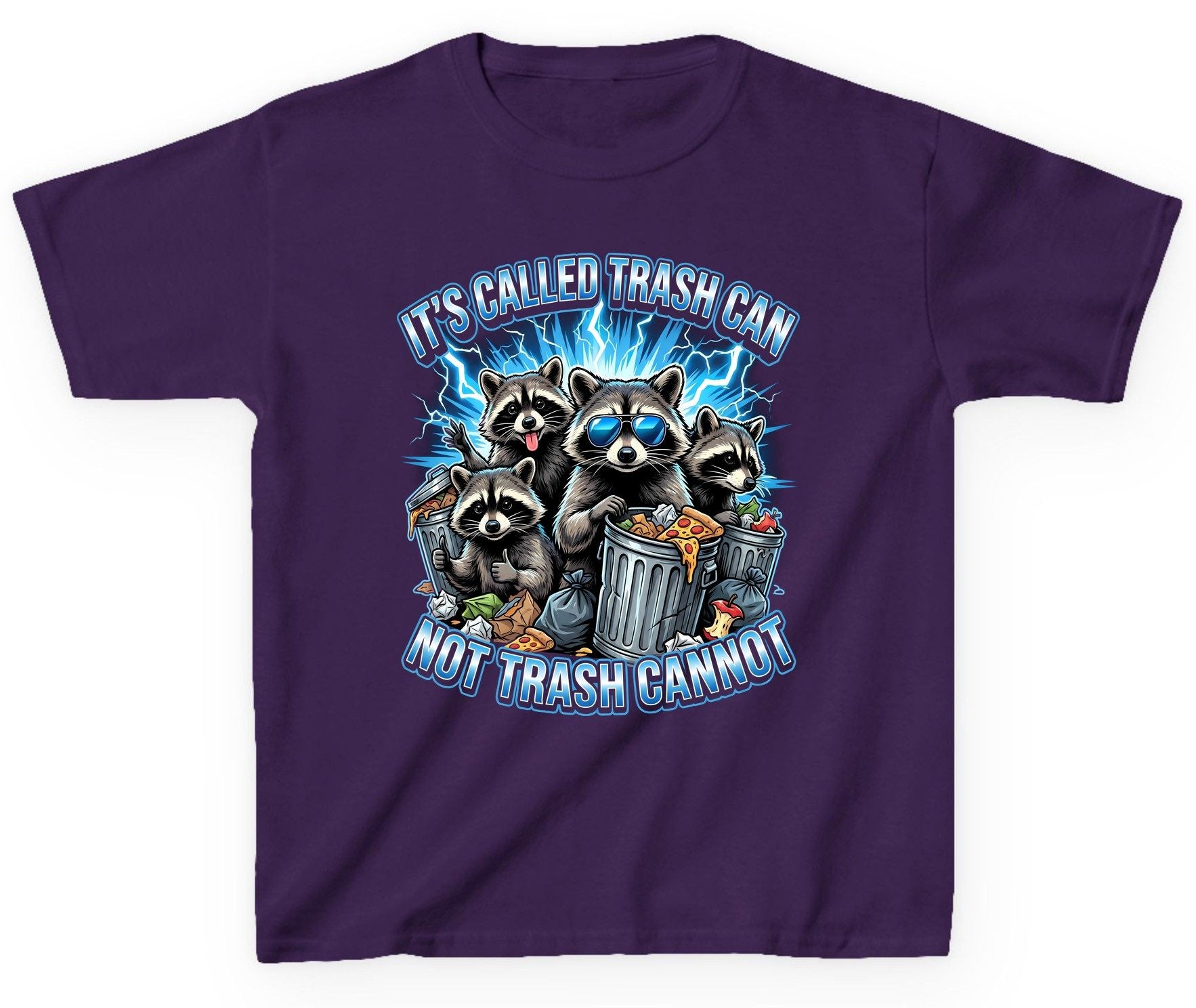 It's Called Trash Can Not Trash Cannot raccoons Youth T-Shirt Purple product mockup