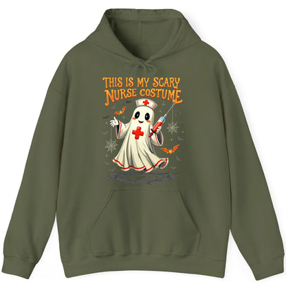 This Is My Scary Nurse Costume Halloween ghost nurse Hoodie Military Green product mockup