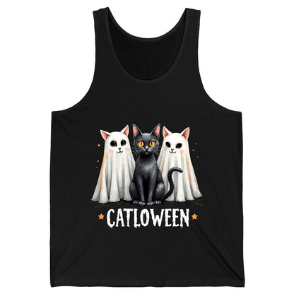 Catloween Halloween cats Tank Top Black product mockup
