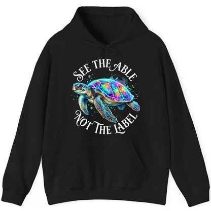 See the Able Not the Label Autism Awareness Hoodie - product mockup - Black