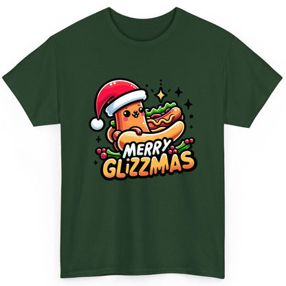 Merry Glizzmas hot dog T-Shirt Forest Green product mockup