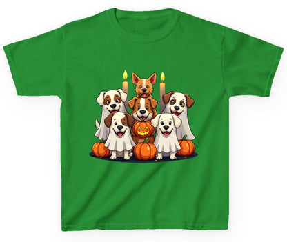 Cute Ghost Dogs Halloween Halloween dogs Youth T-Shirt Irish Green product mockup
