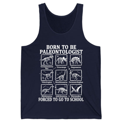 Born to Be Paleontologist Forced to Go to School dinosaurs Tank Top Navy product mockup