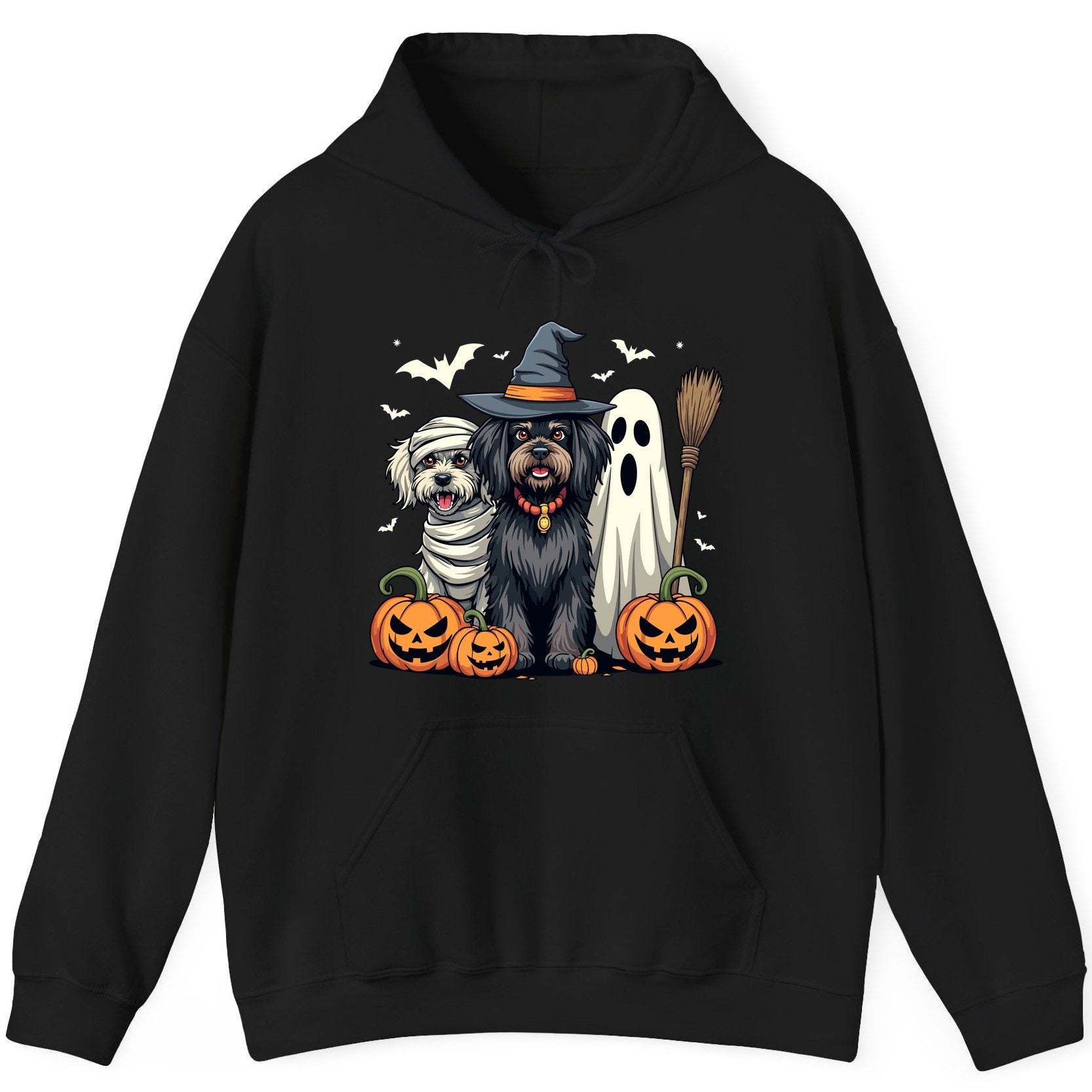 Halloween Dogs in Costumes Halloween dogs Hoodie Black product mockup