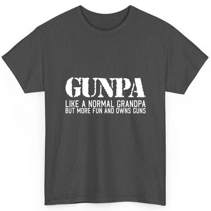 Gunpa Like a Normal Grandpa but More Fun and Owns Guns funny gun owner grandpa T-Shirt Dark Heather product mockup